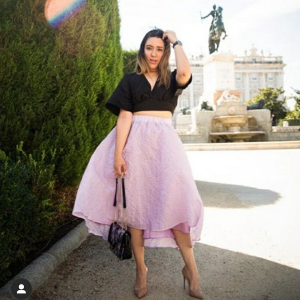 ZARA Limited edition asymmetrical skirt color lilac peplum bloggers favorite - Picture 4 of 16